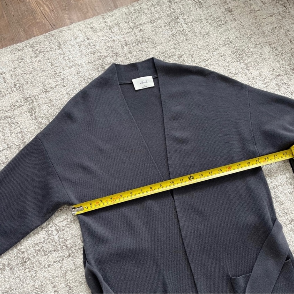Aritzia Wilfred Wool Dark Gray Long Open Business Casual Cardigan/Sweater - Picture 9 of 9